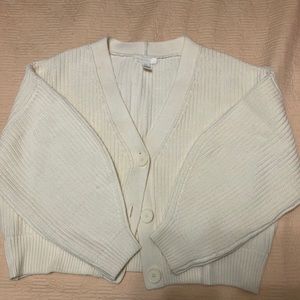 White knit cardigan